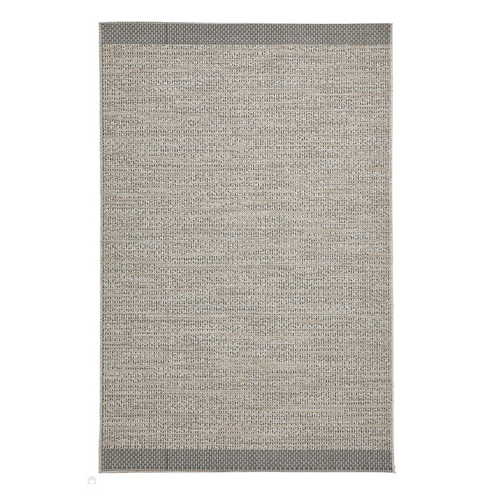 Stitch 9682 Durable Stain-Resistant Weatherproof Flatweave In-Outdoor Beige/Black Rug