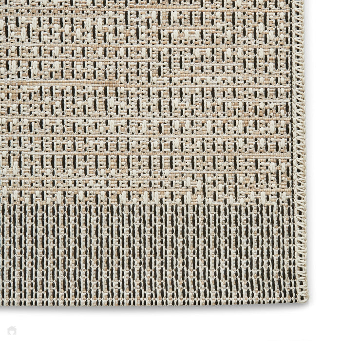 Stitch 9682 Durable Stain-Resistant Weatherproof Flatweave In-Outdoor Beige/Black Rug