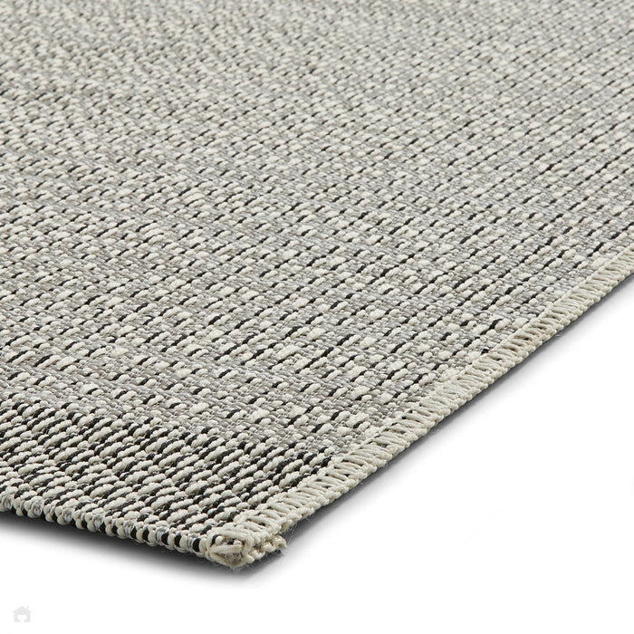 Stitch 9682 Durable Stain-Resistant Weatherproof Flatweave In-Outdoor Grey/Black Rug