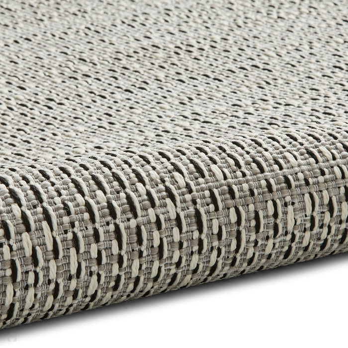 Stitch 9682 Durable Stain-Resistant Weatherproof Flatweave In-Outdoor Grey/Black Rug