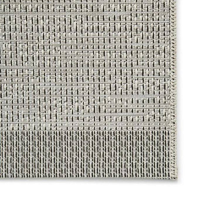 Stitch 9682 Durable Stain-Resistant Weatherproof Flatweave In-Outdoor Grey/Black Rug