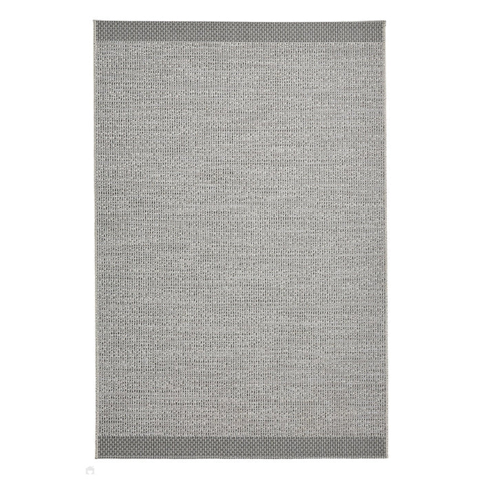 Stitch 9682 Durable Stain-Resistant Weatherproof Flatweave In-Outdoor Grey/Black Rug