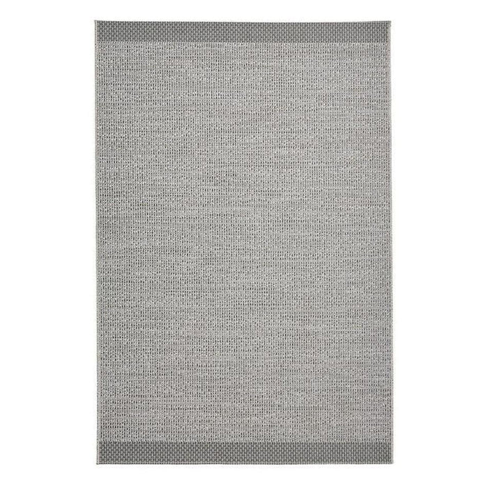 Stitch 9682 Durable Stain-Resistant Weatherproof Flatweave In-Outdoor Grey/Black Rug