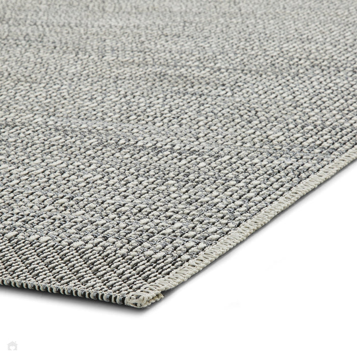 Stitch 9682 Durable Stain-Resistant Weatherproof Flatweave In-Outdoor Silver/Black Rug