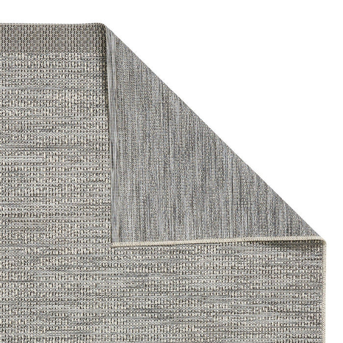 Stitch 9682 Durable Stain-Resistant Weatherproof Flatweave In-Outdoor Silver/Black Rug