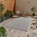 Stitch 9683 Durable Stain-Resistant Weatherproof Flatweave In-Outdoor Ivory/Black Rug