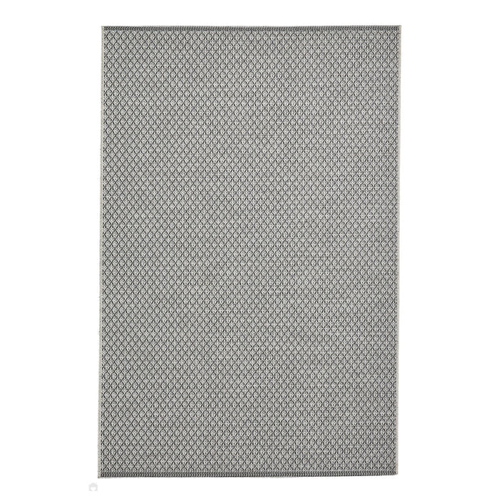 Stitch 9683 Durable Stain-Resistant Weatherproof Flatweave In-Outdoor Ivory/Black Rug