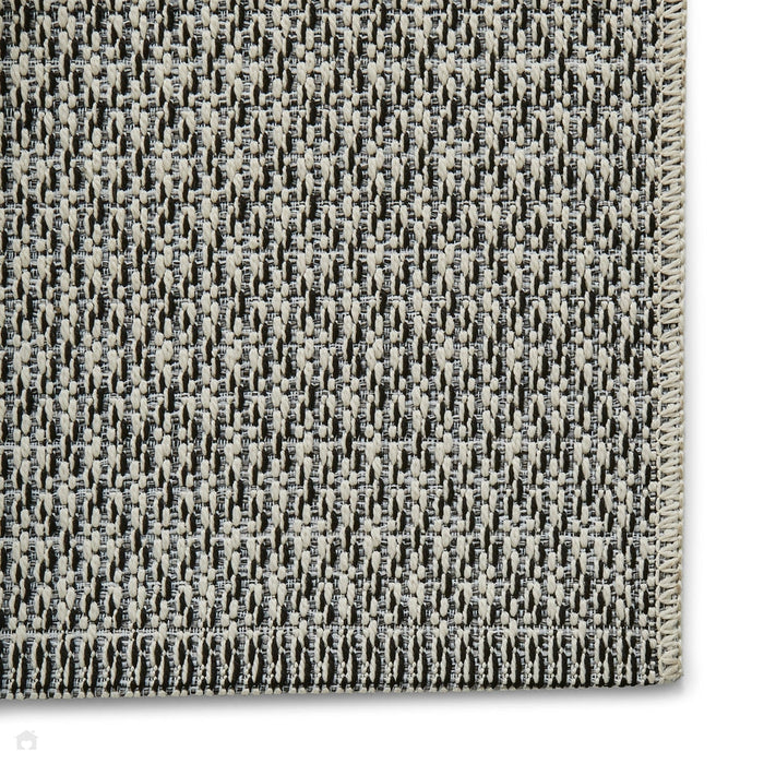 Stitch 9683 Durable Stain-Resistant Weatherproof Flatweave In-Outdoor Ivory/Black Rug