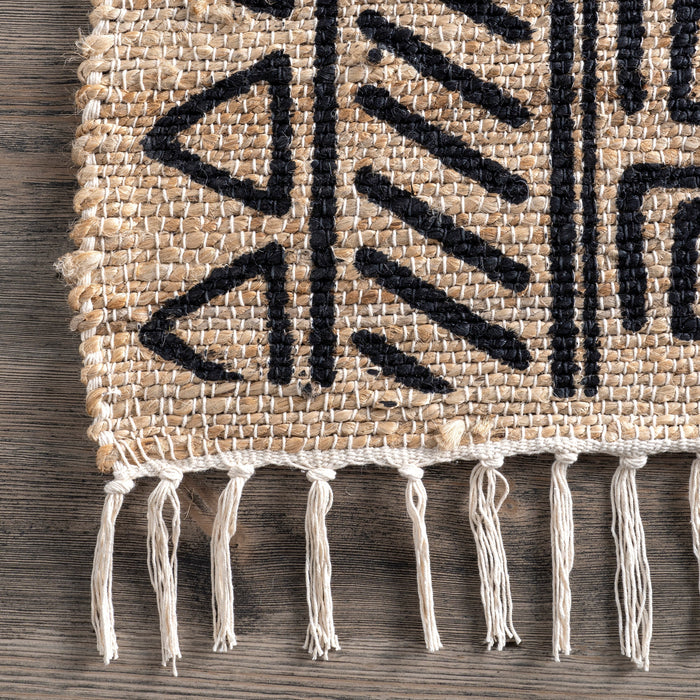 Striped Area Rug 120x180 cm Natural Fiber Design