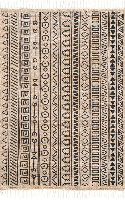 Striped Area Rug 120x180 cm Natural Fiber Design