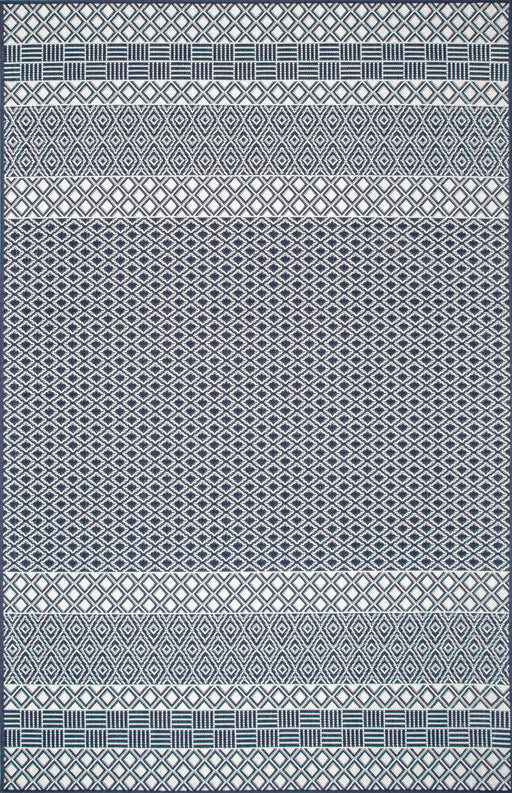 Striped Blue Indoor Outdoor Area Rug 120x180 cm