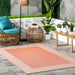Striped Coral Indoor Outdoor Flatweave Area Rug 120x180 cm