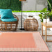Striped Coral Indoor Outdoor Flatweave Area Rug 120x180 cm