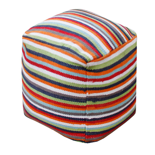 Striped Cotton Pouf Filled With Polystyrene Beans