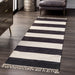 Striped Flatweave Tassel Rug In Black 150x120 cm