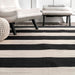 Striped Flatweave Tassel Rug In Black 150x120 cm