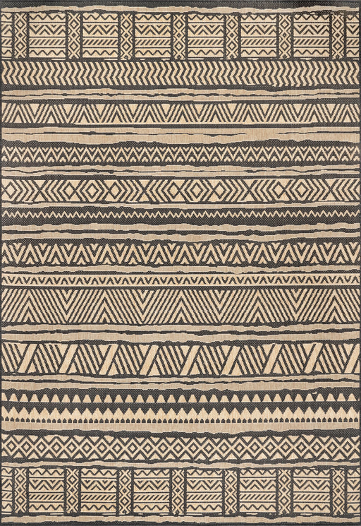 Striped Indoor Outdoor Rug 152 Cm Charcoal Color