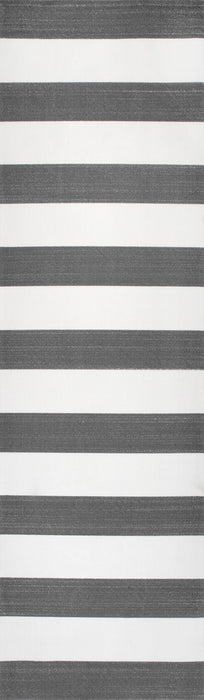 Striped Indoor Outdoor Rug in Grey for Versatile Spaces