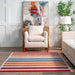 Striped Washable Kids Rug in Multicolor for Playroom