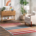 Striped Washable Kids Rug in Multicolor for Playroom