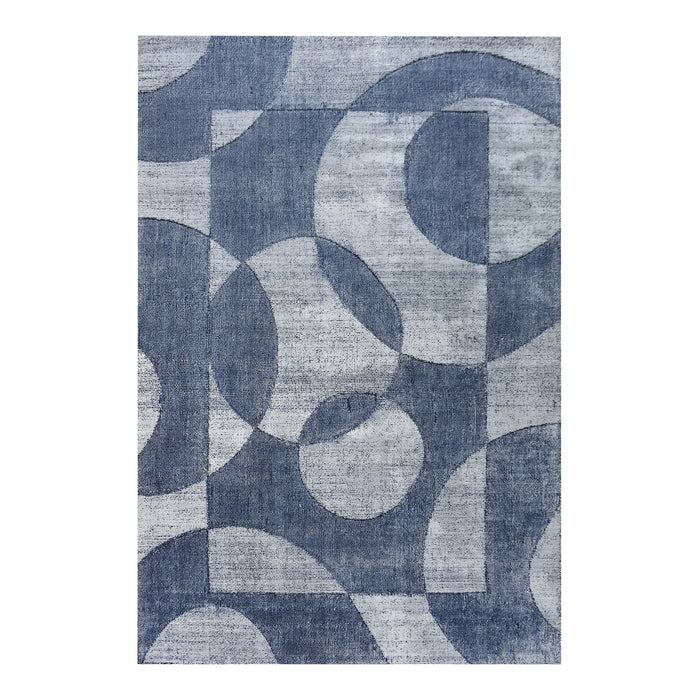 Stijlvol blauw handgeweven PET-viscose tapijt voor Home 