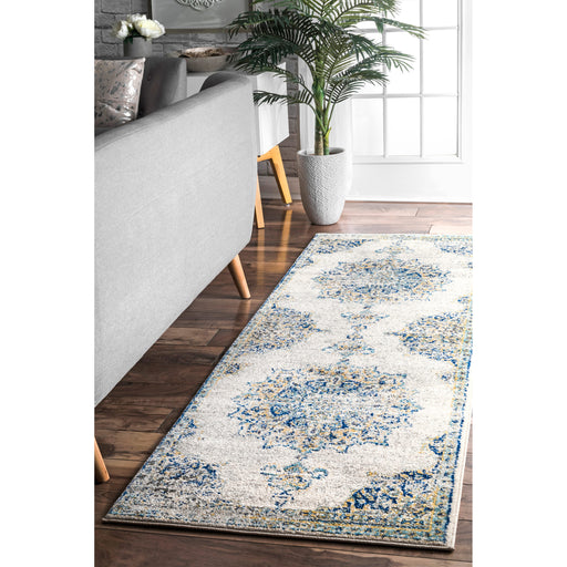 Sunny Blue Medallion Area Rug 160x230 cm