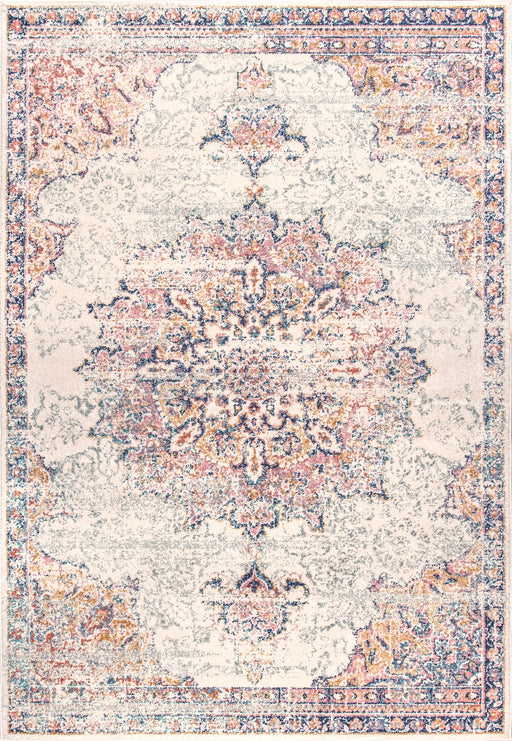 Sunny Orange Wildflower Medallion Area Rug 80x150 cm