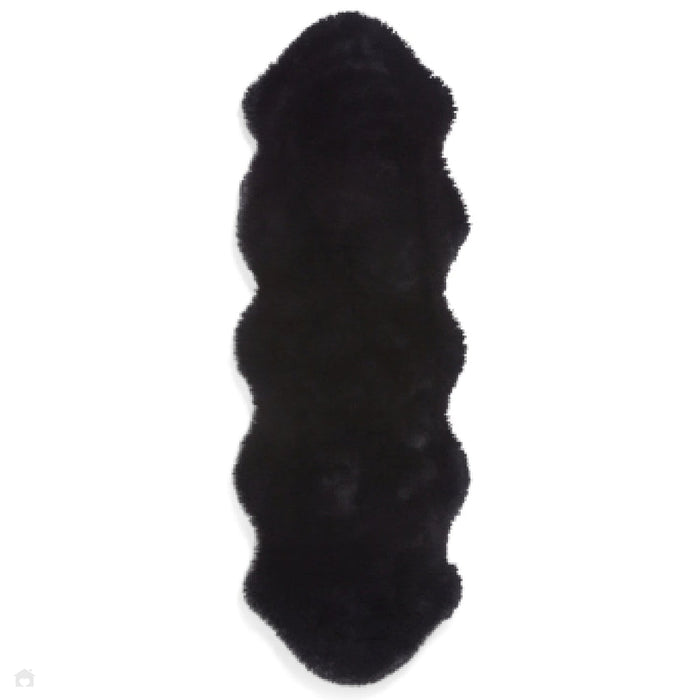 Super Teddy Super Soft Plush Hi Pile Silky Faux Fur Polyester Shaggy Sheepskin Black Rug