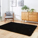 Super Teddy Super Soft Plush Hi Pile Silky Faux Fur Shaggy Black Rug