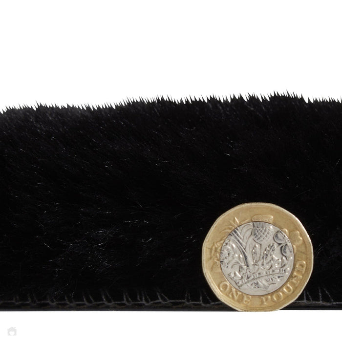 Super Teddy Super Soft Plush Hi Pile Silky Faux Fur Shaggy Sheepskin Black Double/Runner