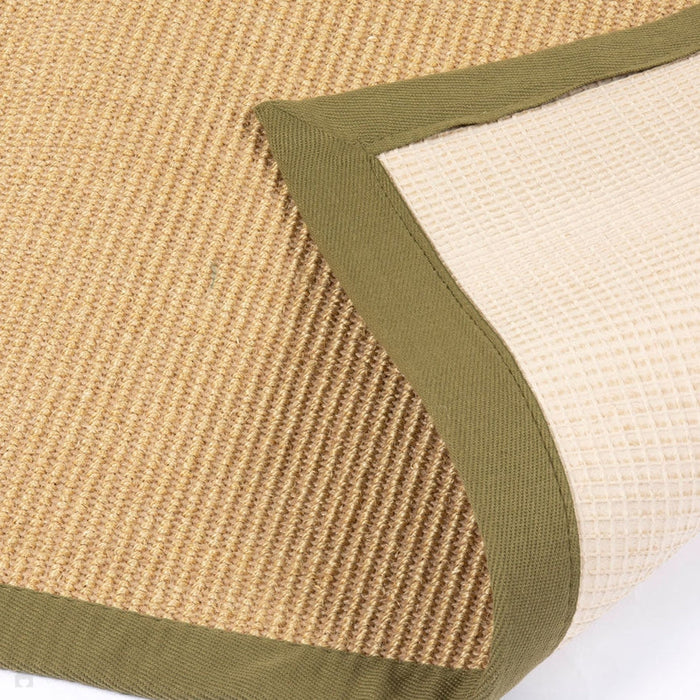 Tappeto Swinton Sisal Juta Border tessitura piatta naturale/verde