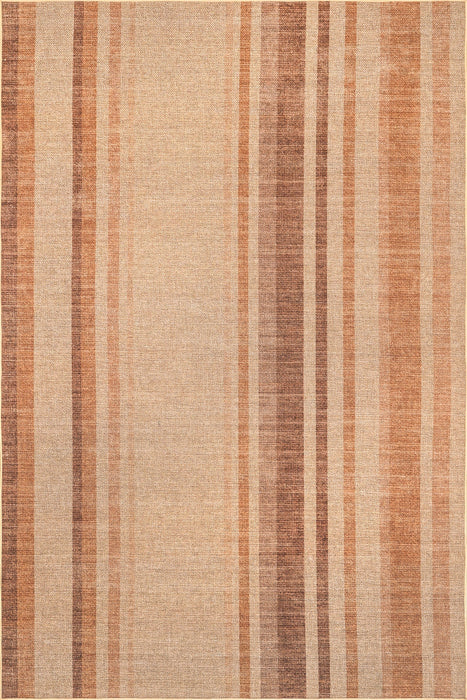 Tappeto a righe in iuta lavabile Sydnee, 60x90 cm, arancione bruciato