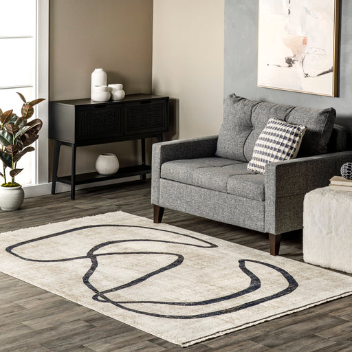 Tamara Beige Abstract Area Rug 160x230 cm