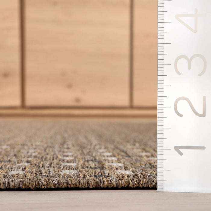 Tan Checkered Indoor Outdoor Area Rug 120 x 180 cm