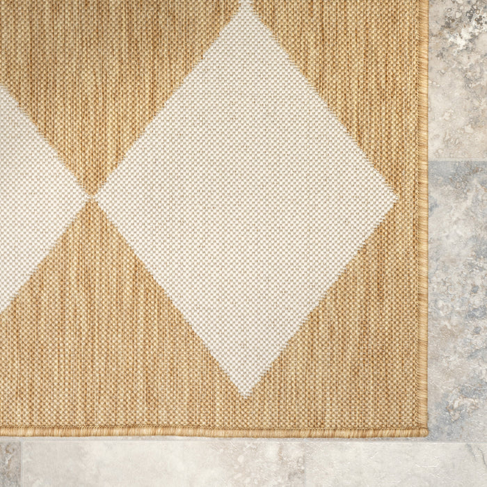 Tan Harlequin Area Rug for Indoor and Outdoor Use