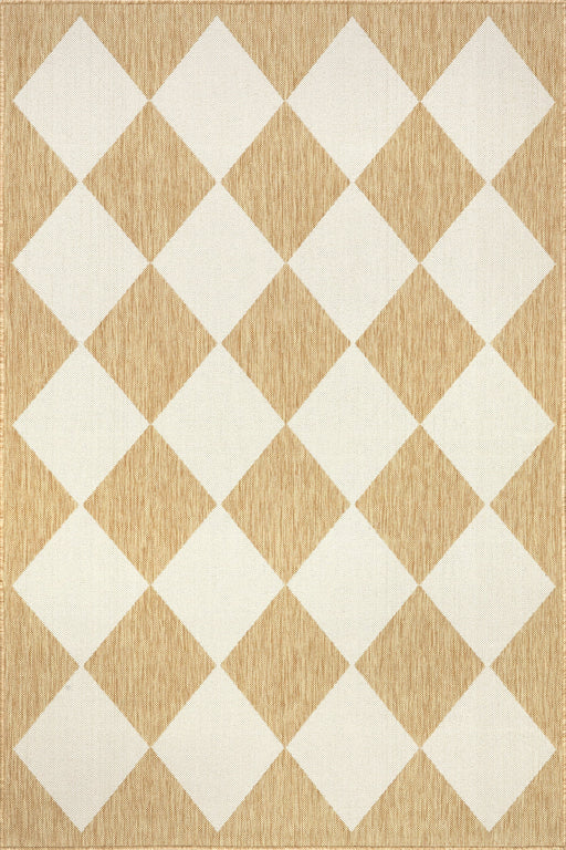 Tan Harlequin Area Rug for Indoor and Outdoor Use