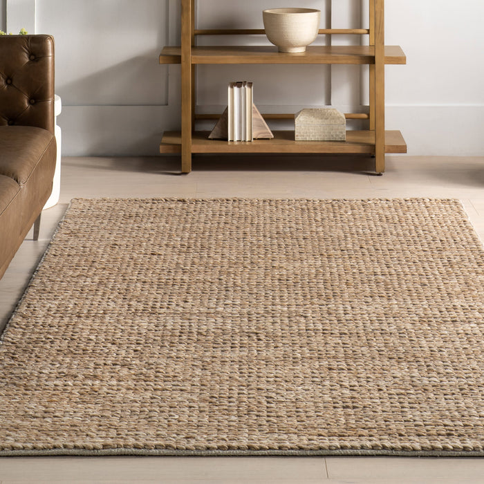 Tan Knit Wool Area Matto 120x180 cm