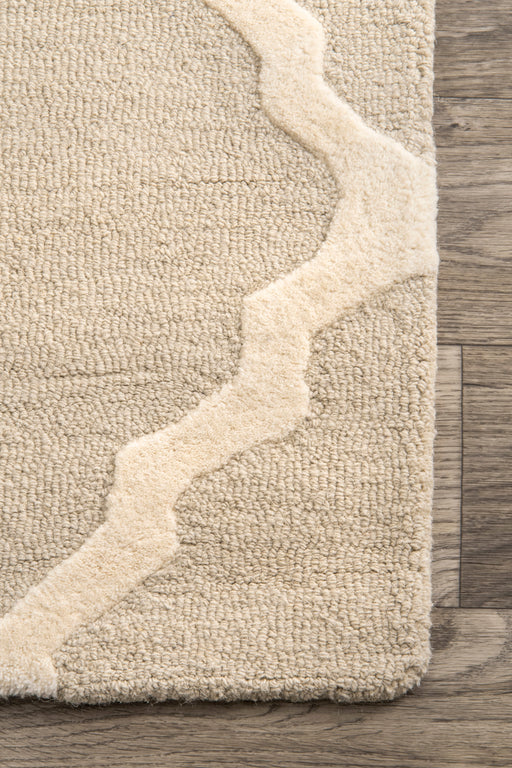 Tan Moroccan Trellis Wool Area Rug 120x180 cm