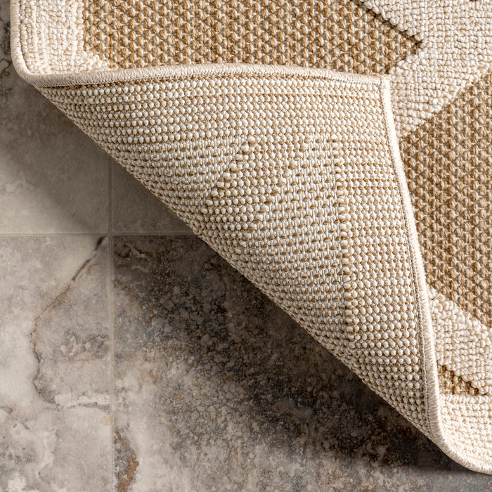 Tan Trellis Indoor Outdoor Area Rug 50x80 cm