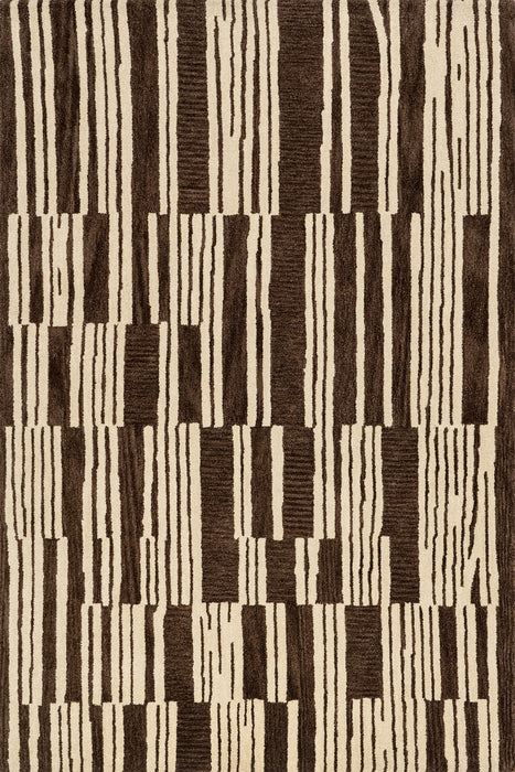 Tara Striped Wool Area Rug 150x240 cm Brown