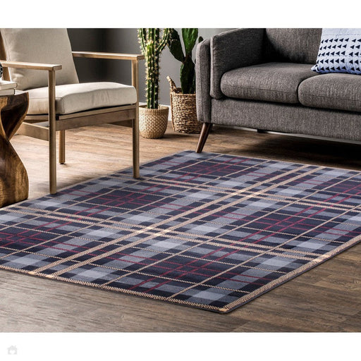 Runner blu a quadri tartan