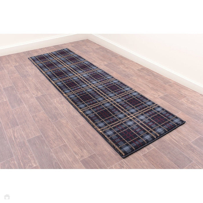 Runner blu a quadri tartan