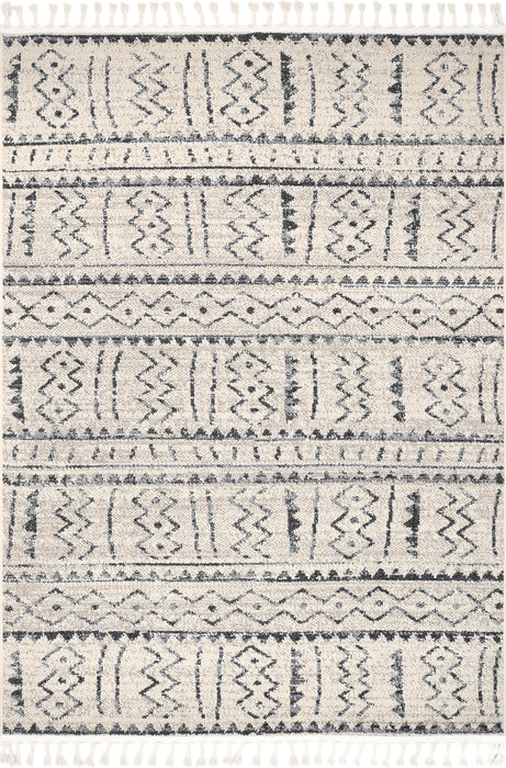 Tassel Area Rug 160cm Ivory