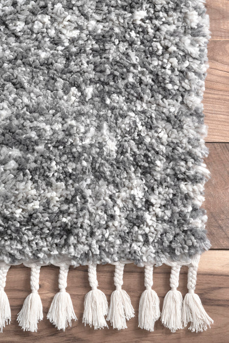 Tassel Area Rug Grey 120x180 cm