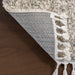 Tassel Edge Shag Area Rug in Ivory Color
