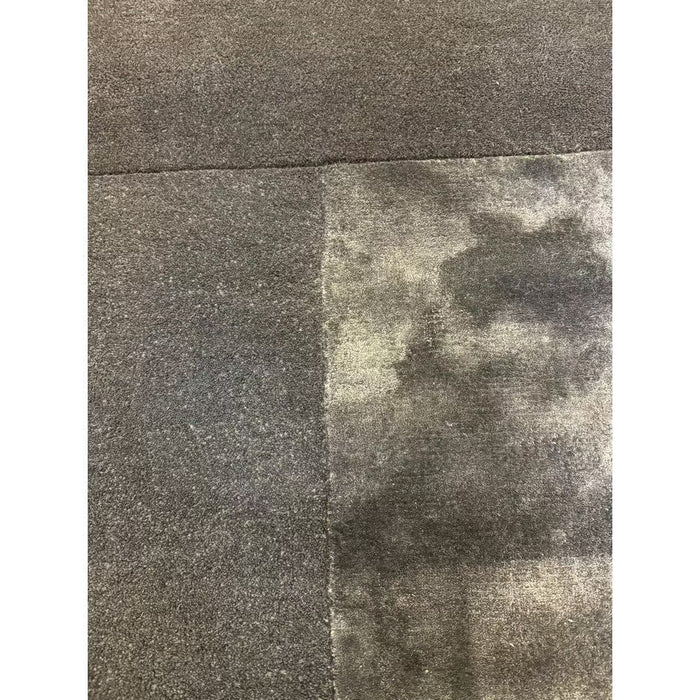 Tate Modern Plain Geometric Tonal Textures Hand-Carved High-Density Wool&Viscose Charcoal Rug