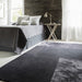 Tate Modern Plain Geometric Tonal Textures Hand-Carved High-Density Wool&Viscose Charcoal Rug