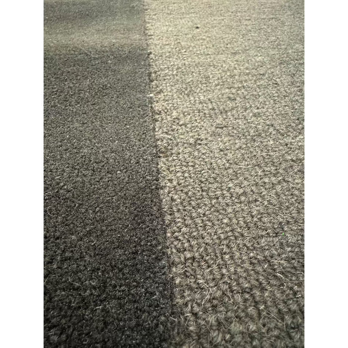 Tate Modern Plain Geometric Tonal Textures Hand-Carved High-Density Wool&Viscose Charcoal Rug