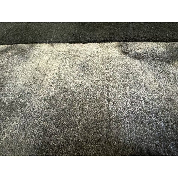 Tate Modern Plain Geometric Tonal Textures Hand-Carved High-Density Wool&Viscose Charcoal Rug