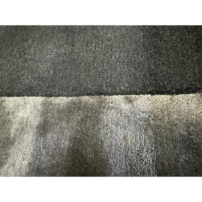 Tate Modern Plain Geometric Tonal Textures Hand-Carved High-Density Wool&Viscose Charcoal Rug